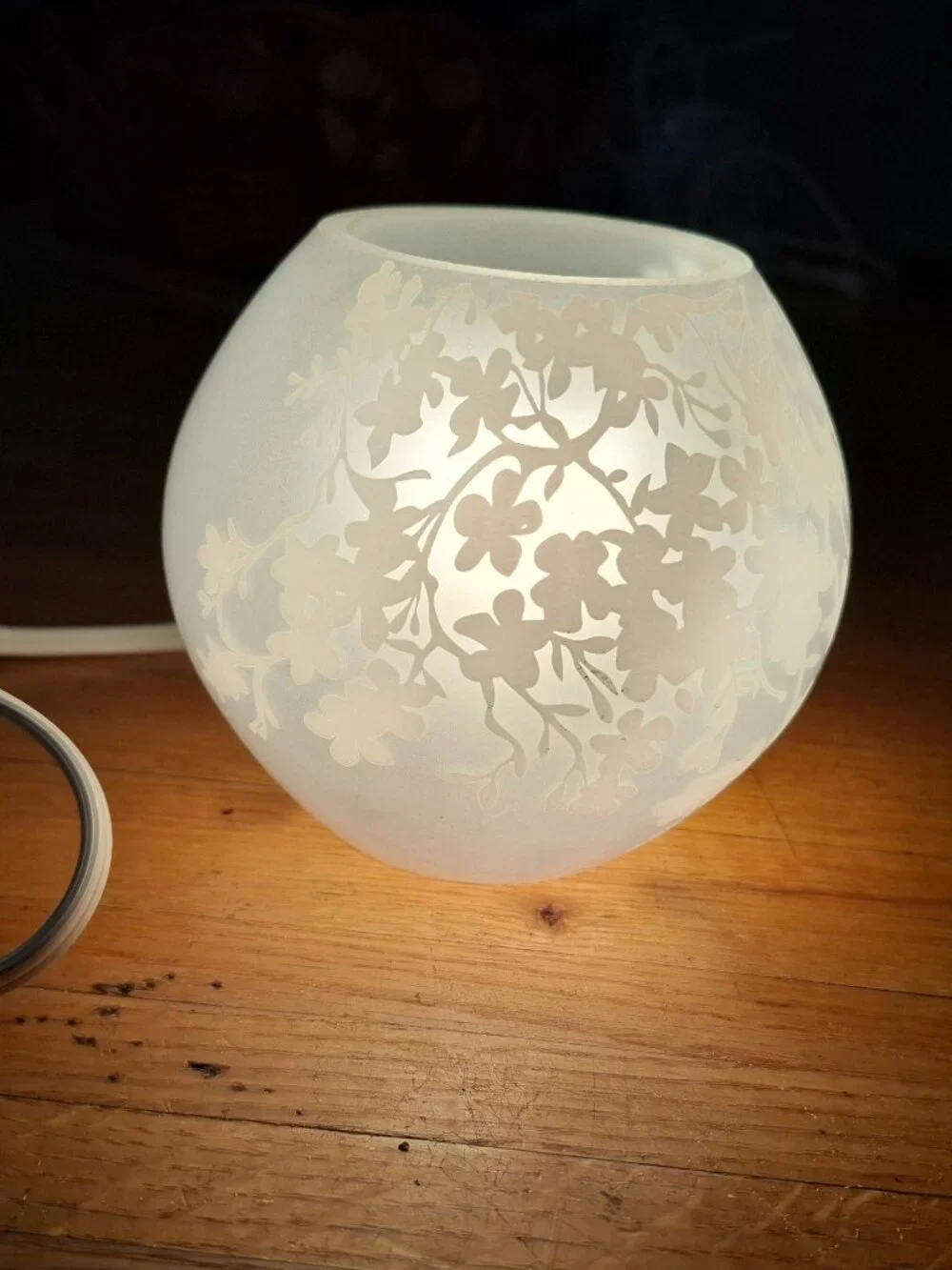 Vintage Ikea Knubbig Accent Table Lamp Light Cherry Blossoms Nightlight